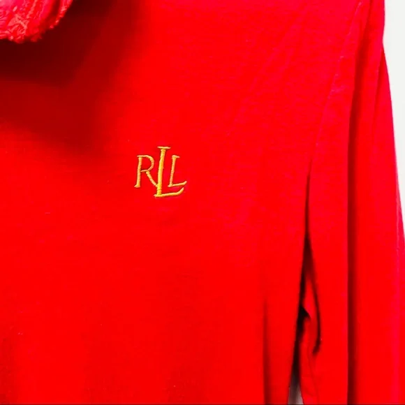 Ralph Lauren Long Sleeve Shirt Cotton Partial Button Down in Ted Size Small - Picture 6 of 8